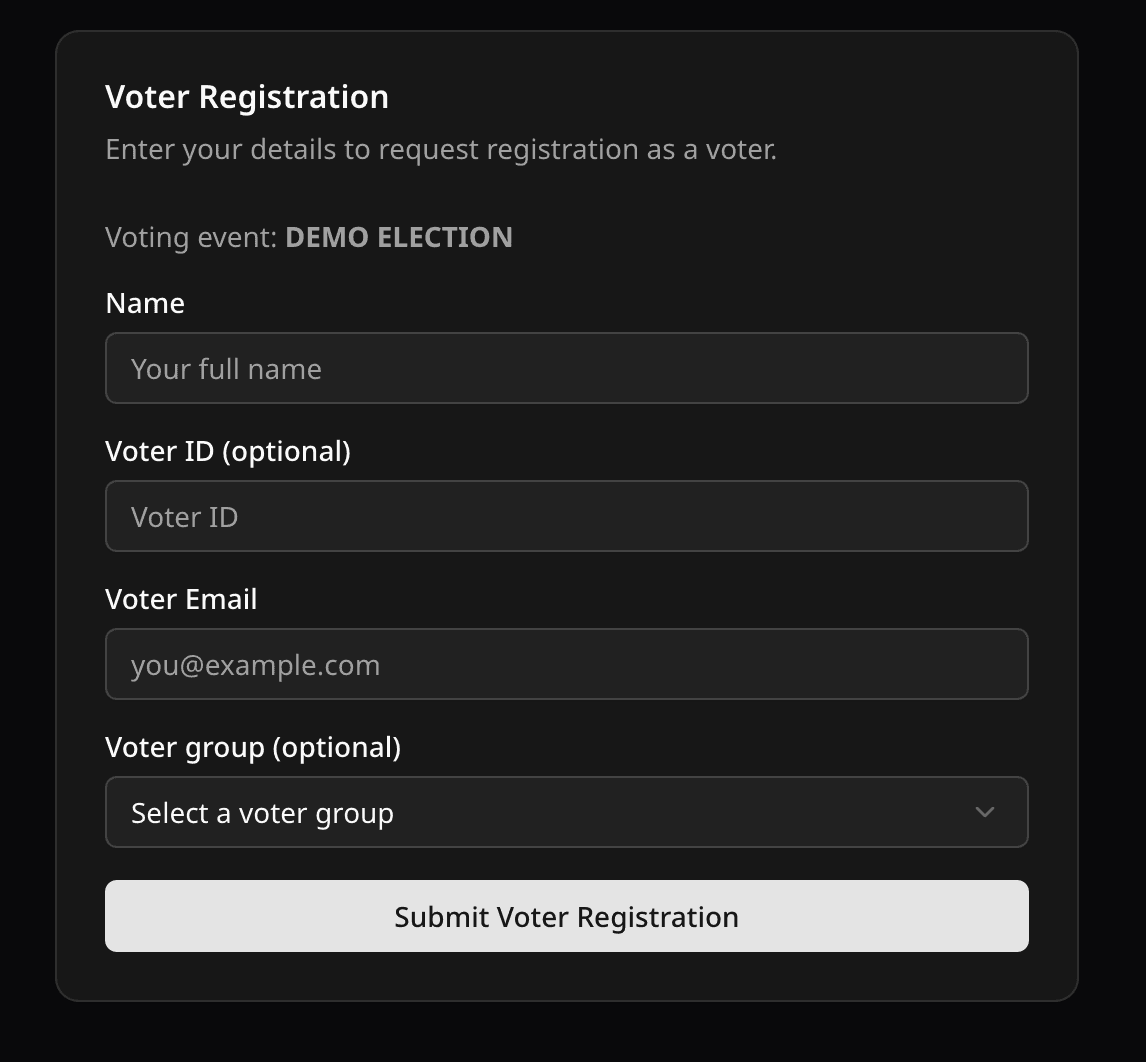 Voter registration form